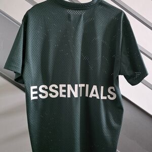 ESSENTIALS FEAR OF GOD / Men's Green Baseball Jersey / OVERSIZED XS